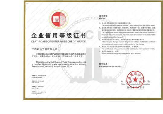 华体平台-华体(中国)信用等级证书